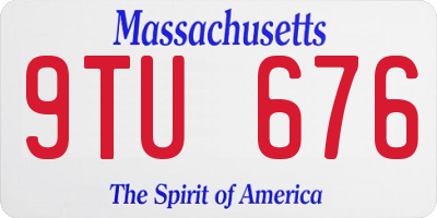 MA license plate 9TU676