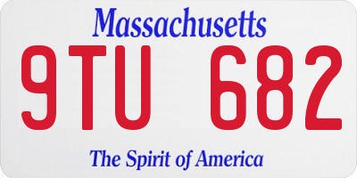 MA license plate 9TU682