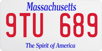 MA license plate 9TU689