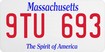MA license plate 9TU693