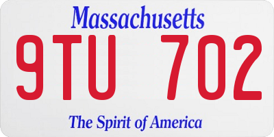 MA license plate 9TU702