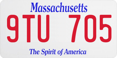 MA license plate 9TU705