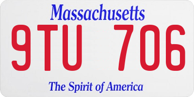 MA license plate 9TU706