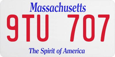 MA license plate 9TU707
