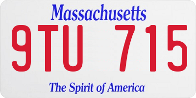 MA license plate 9TU715