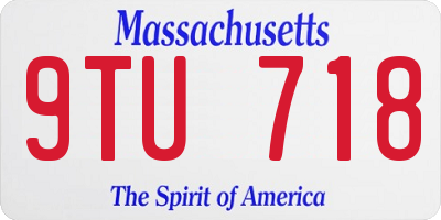 MA license plate 9TU718