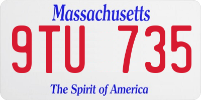MA license plate 9TU735