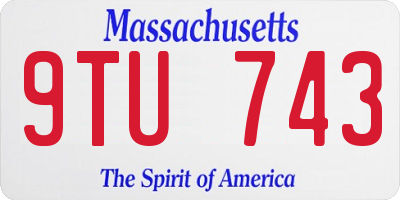MA license plate 9TU743