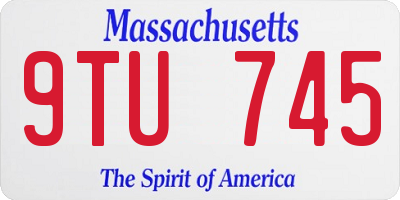 MA license plate 9TU745