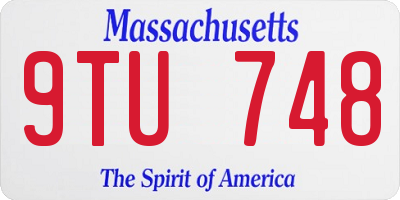 MA license plate 9TU748