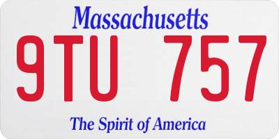 MA license plate 9TU757