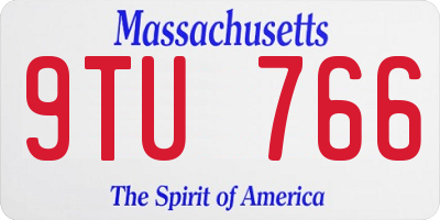 MA license plate 9TU766
