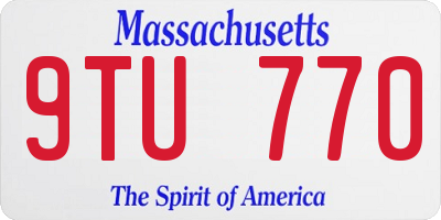 MA license plate 9TU770