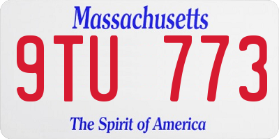 MA license plate 9TU773