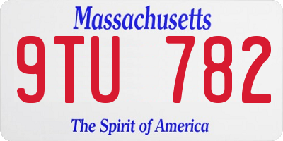 MA license plate 9TU782