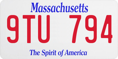 MA license plate 9TU794
