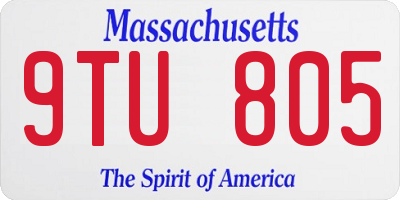 MA license plate 9TU805