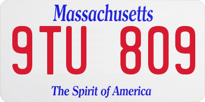 MA license plate 9TU809