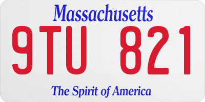 MA license plate 9TU821