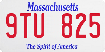 MA license plate 9TU825