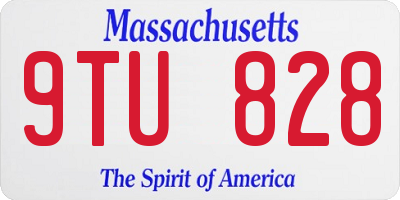 MA license plate 9TU828