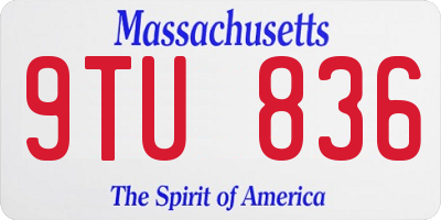 MA license plate 9TU836