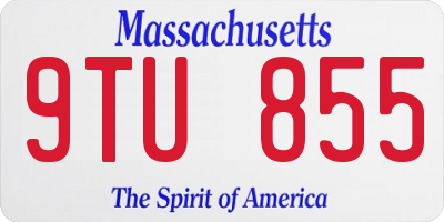 MA license plate 9TU855