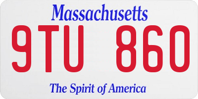 MA license plate 9TU860