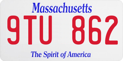 MA license plate 9TU862