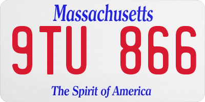 MA license plate 9TU866