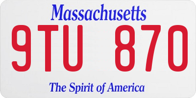 MA license plate 9TU870
