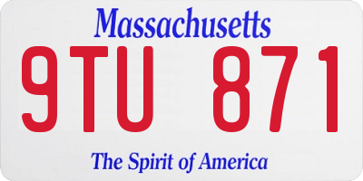 MA license plate 9TU871