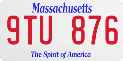 MA license plate 9TU876