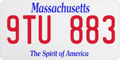 MA license plate 9TU883