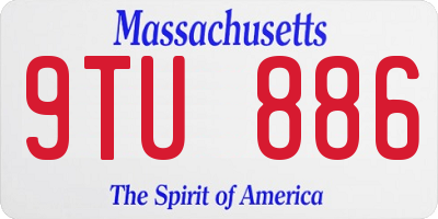 MA license plate 9TU886