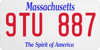 MA license plate 9TU887