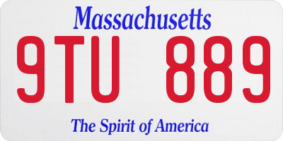MA license plate 9TU889