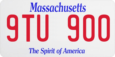 MA license plate 9TU900