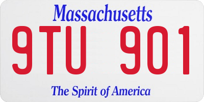 MA license plate 9TU901