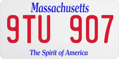 MA license plate 9TU907