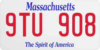 MA license plate 9TU908