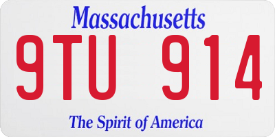 MA license plate 9TU914
