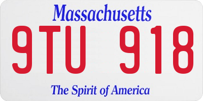 MA license plate 9TU918