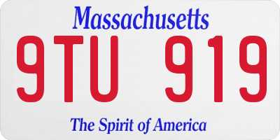 MA license plate 9TU919