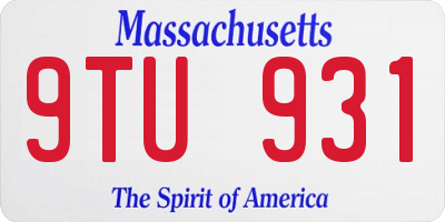 MA license plate 9TU931