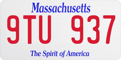 MA license plate 9TU937