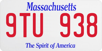 MA license plate 9TU938