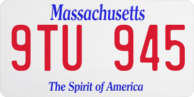 MA license plate 9TU945
