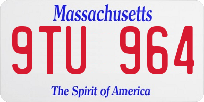 MA license plate 9TU964
