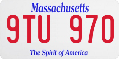 MA license plate 9TU970